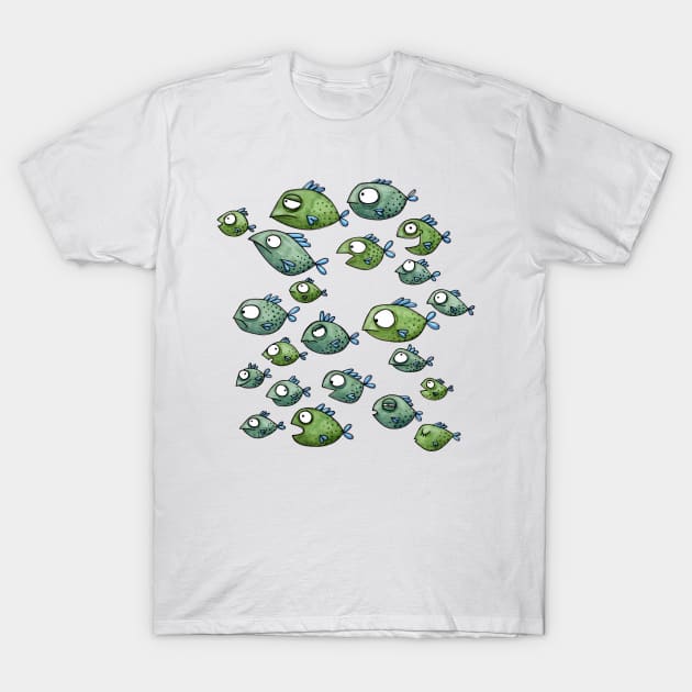 Fish swarm - fish - swarm fish T-Shirt by JunieMond